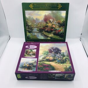 Lot of 2 Ceaco Thomas Kinkade Puzzles 1000 Piece and 3 Pack of100/300/500 Sealed